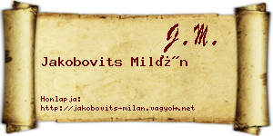 Jakobovits Milán névjegykártya